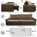 Ver imagem 2 de Sofá Retrátil e Reclinável e Cama 2,15M Cama Inbox Flex Suede Velusoft Castor