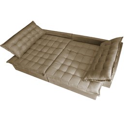 Sofá Retrátil e Reclinável e Cama 2,95M Cama Inbox Flex Suede Velusoft Bege - 5