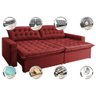Sofá Retrátil e Reclinável e Cama 2,15M Cama Inbox Flex Suede Velusoft Vermelho - 3