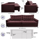 Ver imagem 2 de Sofá Retrátil e Reclinável e Cama 2,15M Cama Inbox Flex Suede Velusoft Vinho