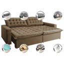 Ver imagem 3 de Sofá Retrátil e Reclinável e Cama 2,35M Cama Inbox Flex Suede Velusoft Castor