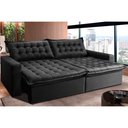 Ver imagem 1 de Sofá Retrátil e Reclinável e Cama 2,15M Cama Inbox Flex Suede Velusoft Preto