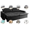 Sofá Retrátil e Reclinável e Cama 2,35M Cama Inbox Flex Suede Velusoft Preto - 3