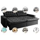 Ver imagem 3 de Sofá Retrátil e Reclinável e Cama 2,35M Cama Inbox Flex Suede Velusoft Preto