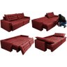 Sofá Retrátil e Reclinável e Cama 2,35M Cama Inbox Flex Suede Velusoft Vermelho - 7
