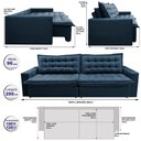 Ver imagem 2 de Sofá Retrátil e Reclinável e Cama 2,95M Cama Inbox Flex Suede Velusoft Azul