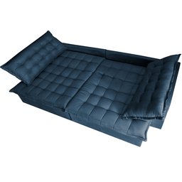Sofá Retrátil e Reclinável e Cama 2,95M Cama Inbox Flex Suede Velusoft Azul - 5