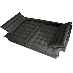Sofá Retrátil e Reclinável e Cama 2,95M Cama Inbox Flex Suede Velusoft Cinza - 5