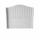 Ver imagem 2 de Cabeceira para Cama Box Estofada Zoe Decorativa Moderna Curva Queen 160 Cm Boucle Prata