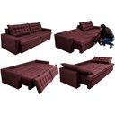 Ver imagem 7 de Sofá Retrátil e Reclinável e Cama 2,95M Cama Inbox Flex Suede Velusoft Vinho