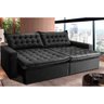 Sofá Retrátil e Reclinável e Cama 2,95M Cama Inbox Flex Suede Velusoft Preto - 1