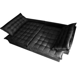Sofá Retrátil e Reclinável e Cama 2,95M Cama Inbox Flex Suede Velusoft Preto - 5