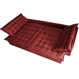 Sofá Retrátil e Reclinável e Cama 2,95M Cama Inbox Flex Suede Velusoft Vermelho - 5