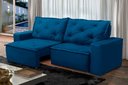 Ver imagem 1 de Sofá Retrátil e Reclinável 2 lugares com Molas 1,50m Ana Suede Azul Adonai Estofados