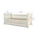 Ver imagem 3 de Bicama Solteiro com Cama Auxiliar e 3 Gavetas Madeira Maciça Luiza Branco