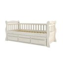 Ver imagem 2 de Bicama Solteiro com Cama Auxiliar e 3 Gavetas Madeira Maciça Luiza Branco