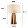 Abajur Luminária Mesa Sala Quarto Madeira Decoração Caramelo com Cúpula de Tecido - Bivolt - 7