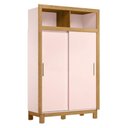 Ver imagem 1 de Guarda Roupa Infantil Flora Slim 5085 2 Portas Rosa Acetinado - Qmovi