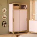 Ver imagem 4 de Guarda Roupa Infantil Flora Slim 5085 2 Portas Rosa Acetinado - Qmovi