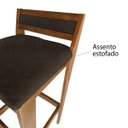 Ver imagem 7 de Banqueta Baixa 70cm para Bancada Assento Estofado em Linho Cecilia:mel com Linho Marrom
