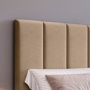Ver imagem 3 de Cabeceira Cama Casal em Módulos Estofados 20cmx45cm Bege