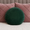 Ver imagem 3 de Almofada Redonda Veludo Premium 35cm Decorativa com Zíper e Enchimento - Verde Escuro