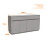 Balcão Buffet 4 Portas e 2 Gavetas de 150cm em MDF Lorient Imbuia - ÉdeCasaMóveis                                                               - 3