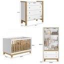 Ver imagem 2 de Quarto de Bebê Completo com Berço Slim Cômoda e Roupeiro Flora Branco Freijó Qmovi