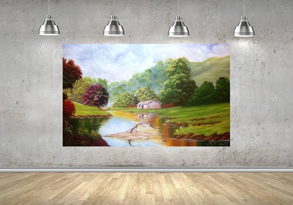 Quadro Pintura Paisagem Óleo Sobre Tela 3012: 120cm (A) x 190cm (L) - 4