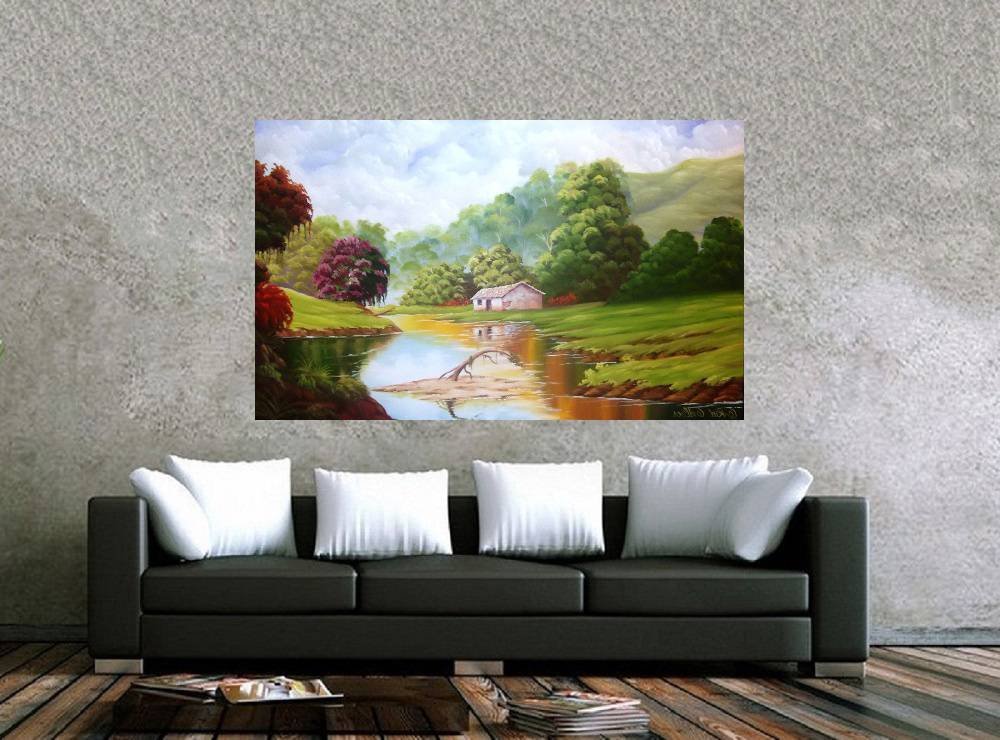 Quadro Pintura Paisagem Óleo Sobre Tela 3012: 120cm (A) x 190cm (L) - 2