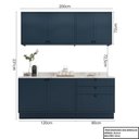 Ver imagem 4 de Cozinha Compacta Modulada 6 Portas 3 Gavetas 100% MDF sem Tampo Sevilha Azul/Órion