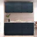 Ver imagem 2 de Cozinha Compacta Modulada 6 Portas 3 Gavetas 100% MDF sem Tampo Sevilha Azul/Órion