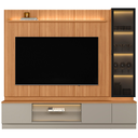 Ver imagem 1 de Rack com Painel e Cristaleira 2 Portas com LED Magnata Canela/Gris
