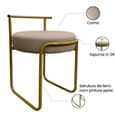 Ver imagem 3 de Kit 2 Banqueta para Penteadeira Quarto Base de Ferro Corino:capuccino