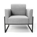 Ver imagem 3 de Poltrona Base Industrial Alta Preto Marisa Suede Cinza D03 - D'rossi Drossi