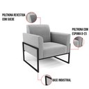 Ver imagem 6 de Poltrona Base Industrial Alta Preto Marisa Suede Cinza D03 - D'rossi Drossi