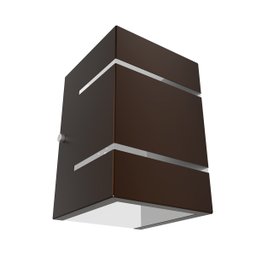 Arandela Externa de Parede 2 Focos E Frisos Marrom Alumínio Muro MF115 - 4