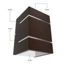 Ver imagem 6 de Arandela Externa de Parede 2 Focos E Frisos Marrom Alumínio Muro MF115