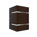 Ver imagem 5 de Arandela Externa de Parede 2 Focos E Frisos Marrom Alumínio Muro MF115