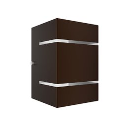 Arandela Externa de Parede 2 Focos E Frisos Marrom Alumínio Muro MF115 - 5