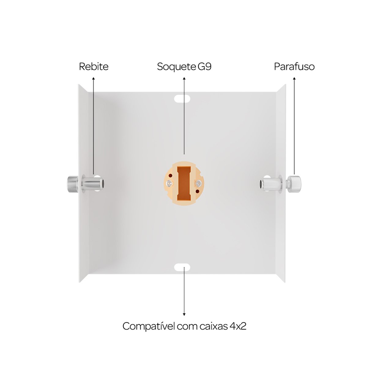 Arandela externa luminaria de parede em alumínio com 2 focos e 2 frisos Mega  Forte Iluminação MF115 branco