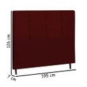Ver imagem 2 de Cabeceira Estofada Box Casal King Size Encosto para Cama Hylux 195x126 Cm Marsala