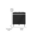 Ver imagem 3 de Kit Balcão Gabinete para Pia Andreia 100cm C- Balcão Cooktop 4 ou 5 Bocas Preto