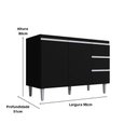 Ver imagem 5 de Kit Balcão Gabinete para Pia Andreia 100cm C- Balcão Cooktop 4 ou 5 Bocas Preto