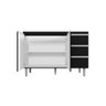 Kit Balcão Gabinete para Pia Andreia 100cm C- Balcão Cooktop 4 ou 5 Bocas Preto - 2