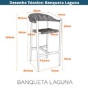 Ver imagem 4 de Kit 2 Banquetas Laguna Fratini Estrutura Alumínio Preto Assento e Encosto Corda Náutica Preta