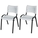 Ver imagem 2 de Cadeira Iso Base Preto Escola, Escritório - Kit 2 Un