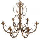 Ver imagem 1 de Lustre Grande Dourado com 6 Bocais para Sala De Jantar e Quarto Modernos