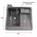 Ver imagem 5 de Tanque de Lavar Roupa 30L Branco Cinza Cuba Esfregador Front