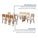 Ver imagem 5 de Conjunto Sala de Jantar Mesa 180cm com 8 Cadeiras Liz Marrom/Cinamomo/Off White/Veludo Palha
